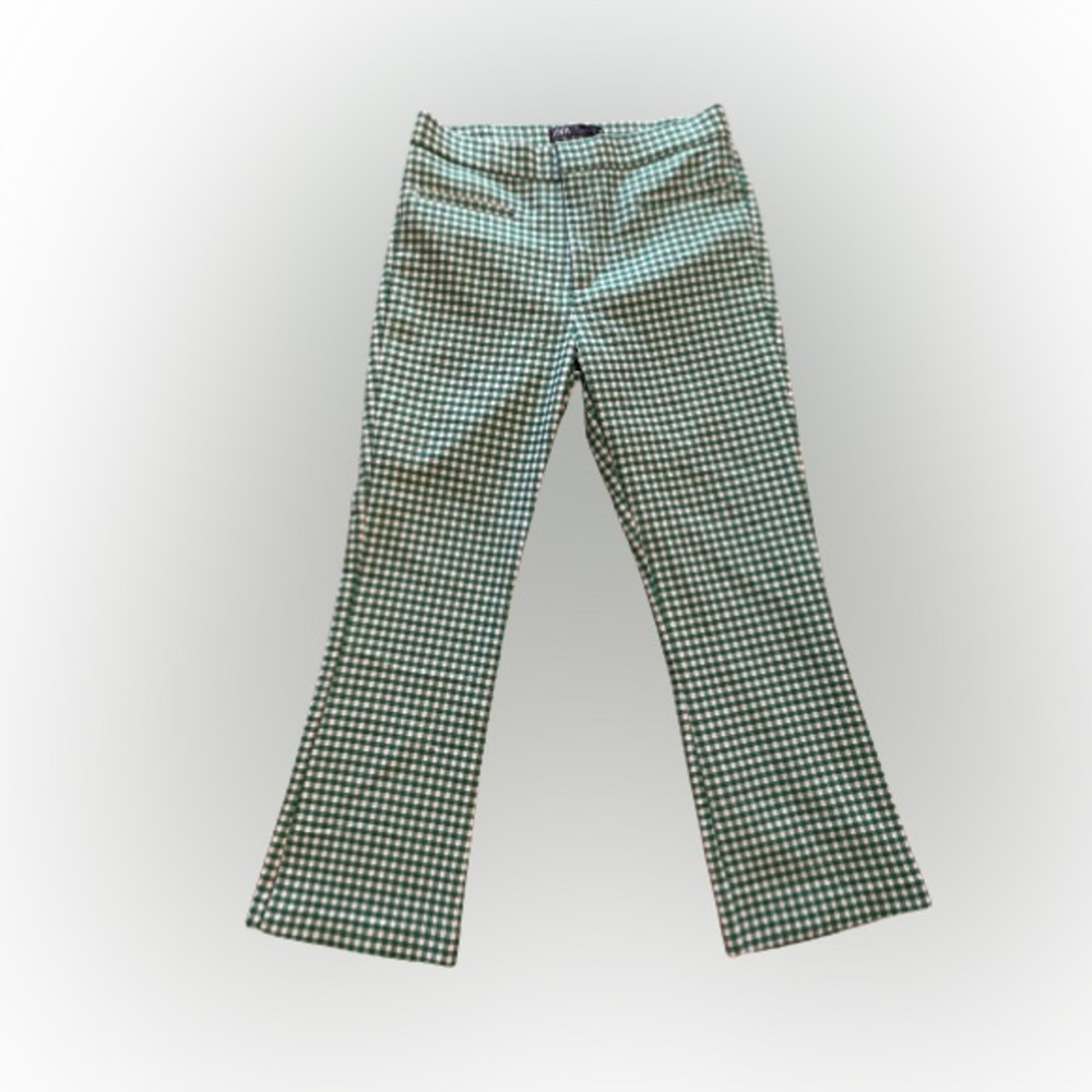 Zara Green and white gingham Mini Capris